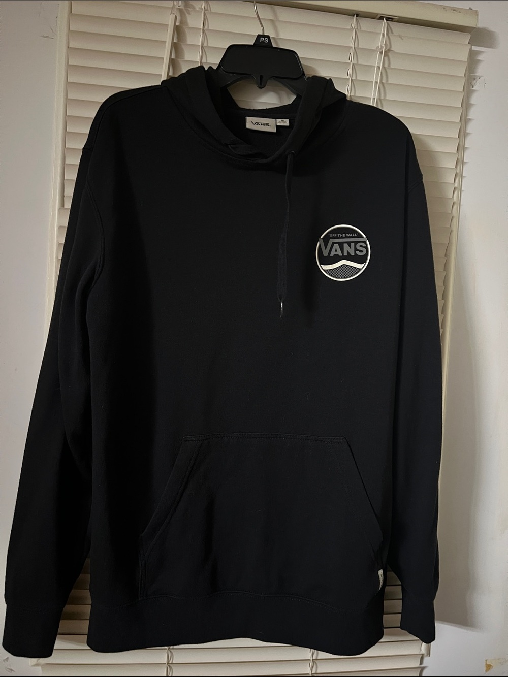 Vans Men’s Black Crewneck Pullover Hoodie with Chest Logo